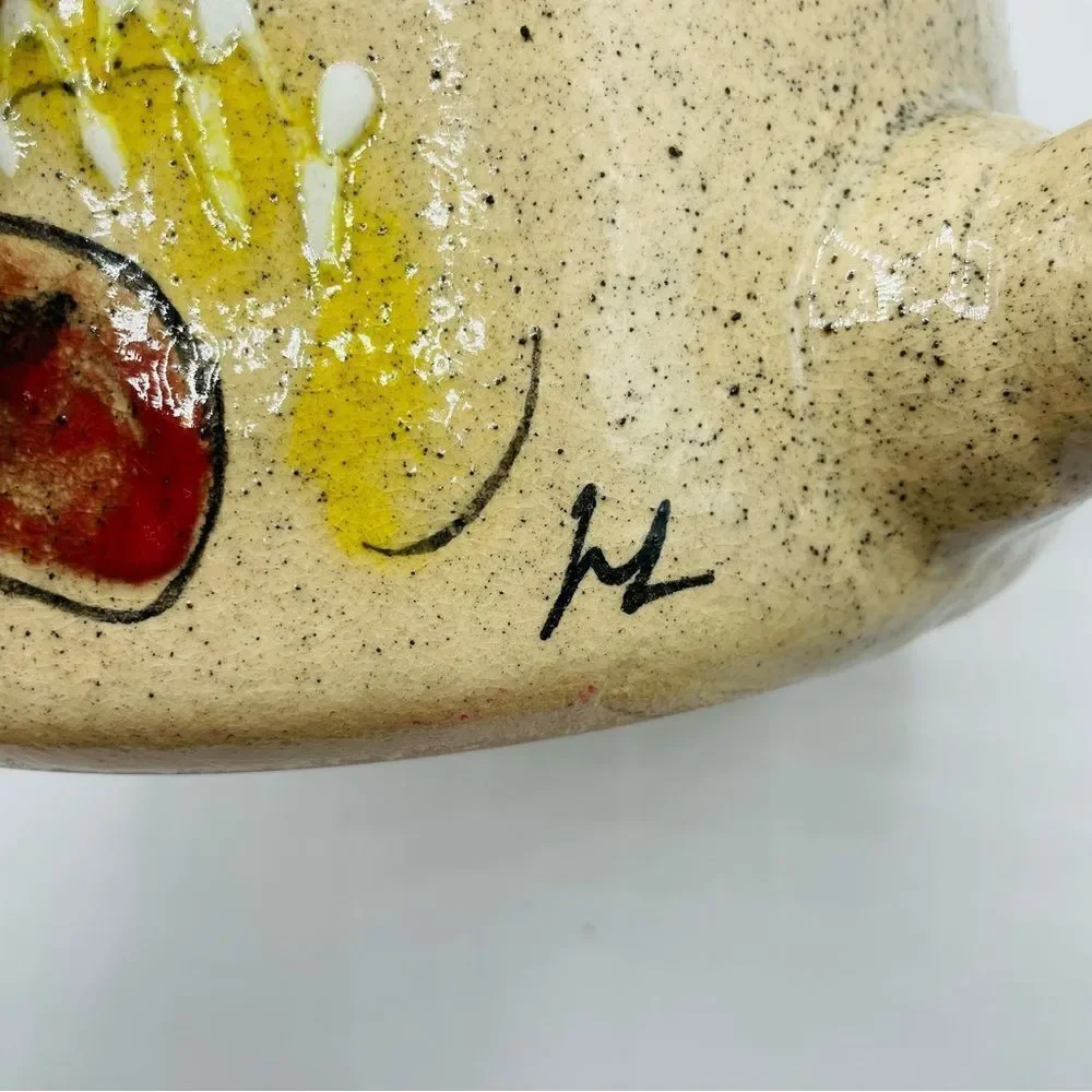 Vintage Handmade Rooster Pottery Crock France